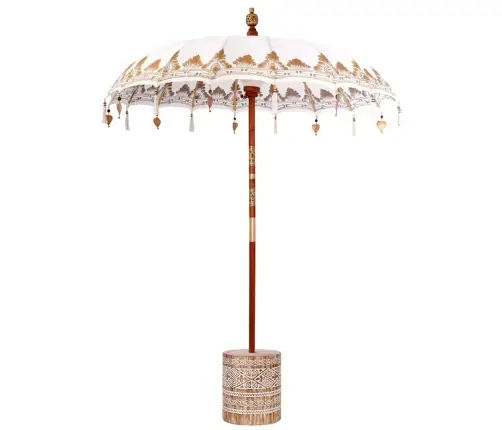 Baliešu Lietussargs Krēmkrāsa 180-190 Cm Kokvilna, Masīvkoks