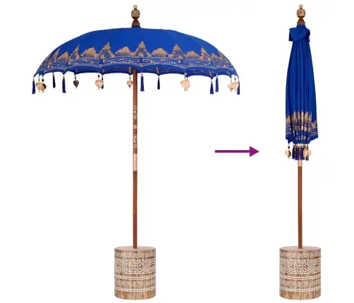 Baliešu Lietussargs Zila 180-190 Cm Kokvilna, Masīvkoks