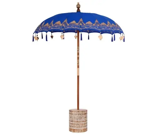 Baliešu Lietussargs Zila 180-190 Cm Kokvilna, Masīvkoks