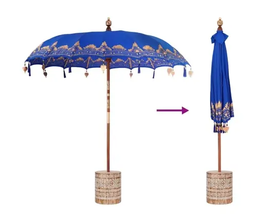 Balietiškas Skėtis Su Baze Mėlyna 215 X 215 X 260 Cm