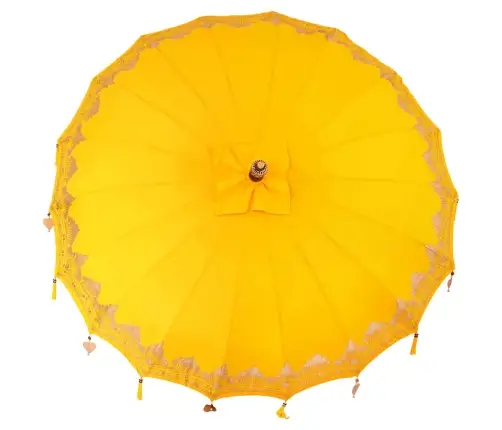 Baliešu Lietussargs Dzeltena 210-220 Cm Kokvilna, Masīvkoks