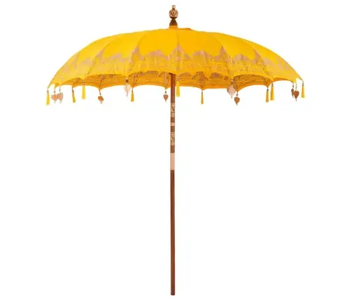 Baliešu Lietussargs Dzeltena 210-220 Cm Kokvilna, Masīvkoks