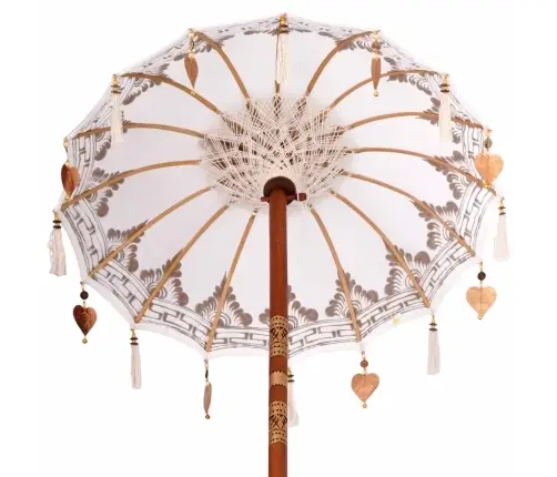 Baliešu Lietussargs Krēmkrāsa 95-100 Cm Kokvilna, Masīvkoks