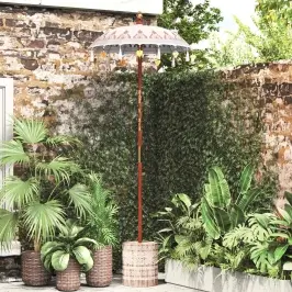 Baliešu Lietussargs Ar Pamatni Krēmkrāsa 95 X 95 X 260 Cm Vidaxl