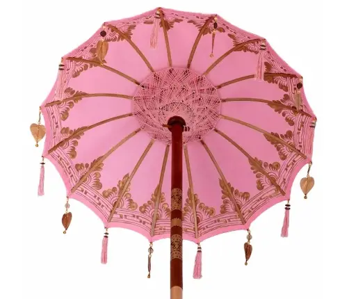 Saulessargs Ar Bāzi Rozā, Brūns 250 Cm Koks, Kokvilna