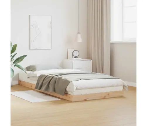Grīdas Gultas Rāmis Dabiska 100 X 210 Cm Priedes Masīvkoks Vidaxl