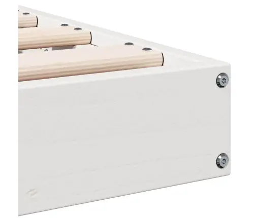 Grīdas Gultas Rāmis Balts 160 X 210 Cm Priedes Masīvkoks Vidaxl