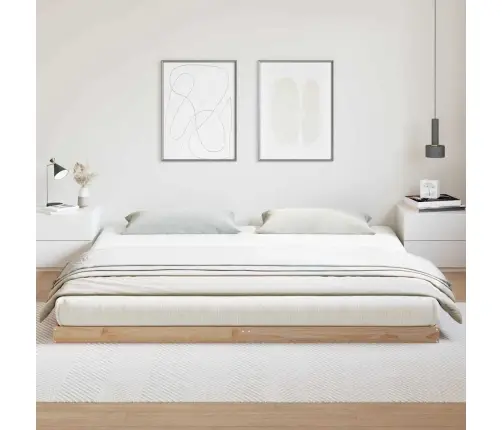 Grīdas Gultas Rāmis Dabiska 180 X 210 Cm Priedes Masīvkoks Vidaxl