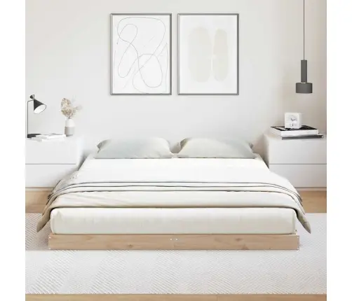 Grīdas Gultas Rāmis Dabiska 140 X 220 Cm Priedes Masīvkoks Vidaxl