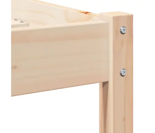 Gultas Rāmis Ar Galvgalu 140X210 Cm Cieta Priede Vidaxl