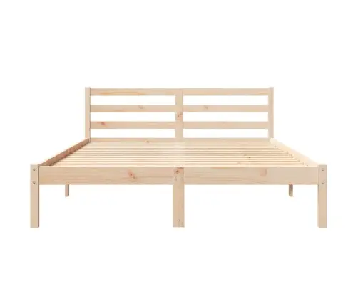 Gultas Rāmis Ar Galvgalu 140X210 Cm Cieta Priede Vidaxl