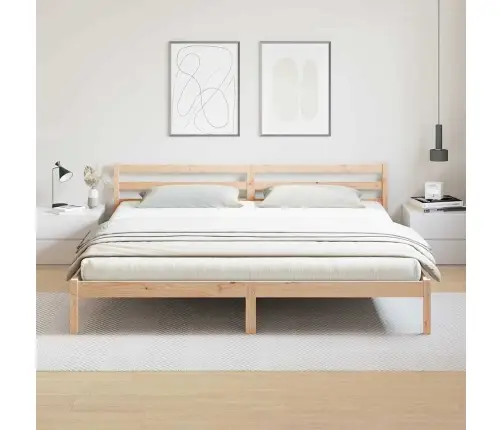 Voodi Raam Pruun 215,5 X 185,5 X 69,5 Cm Kindel Männipuidust