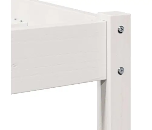 Gultas Rāmis Ar Galvu Balts 200X210 Cm Masīvkoks Priede Vidaxl