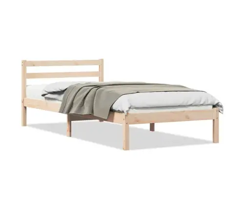 Gultas Rāmis Ar Galvgali 80X220 Cm Cieta Koka Priede Vidaxl