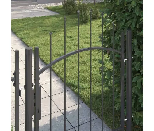 Dārza Vārti Ar Slēdzeni Pelēka 100 X 100 Cm Tērauds Vidaxl