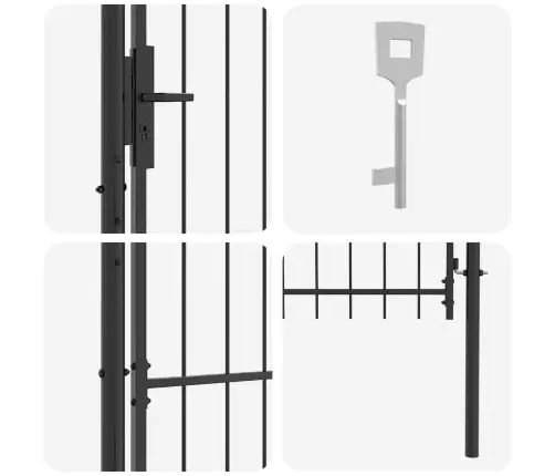 Dārza Vārti Pelēka 100 X 125 Cm 125 X 100 Cm Tērauds Vidaxl