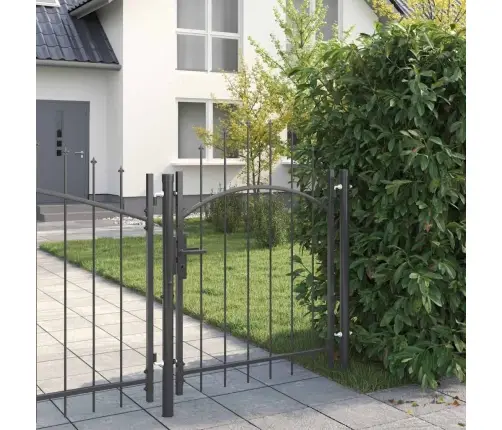 Dārza Vārti Pelēka 100 X 125 Cm 125 X 100 Cm Tērauds Vidaxl