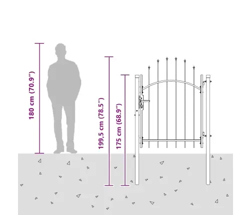 Dārza Vārti Pelēka 150 X 100 Cm 100 X 150 Cm Tērauds Vidaxl