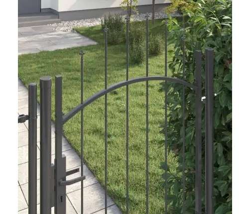 Dārza Vārti Ar Slēdzeni Pelēka 100 X 175 Cm Tērauds Vidaxl
