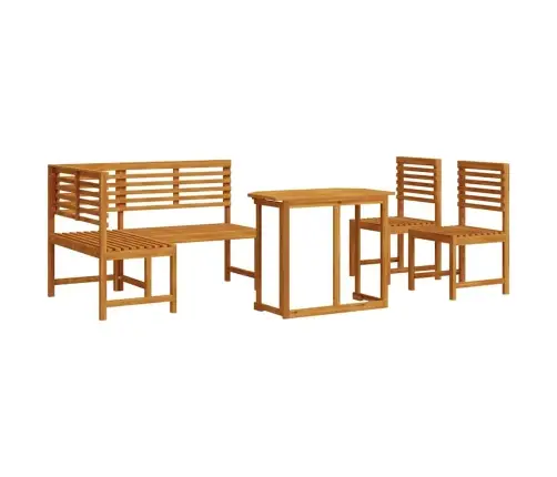4 Daļu Dārza Ēdamistabu Komplekts - Ciets Akācijas Koks Vidaxl