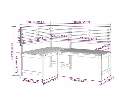 Aia Pinkide Komplekt 3 Pcs Pruun Tugev Akatsiapuu