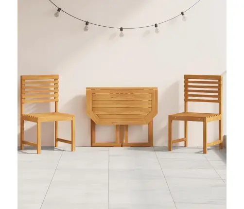 Sodo Bistro Rinkinys 3 Pcs Ruda Kietos Akacijos Mediena