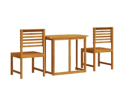 Sodo Bistro Rinkinys 3 Pcs Ruda Kietos Akacijos Mediena