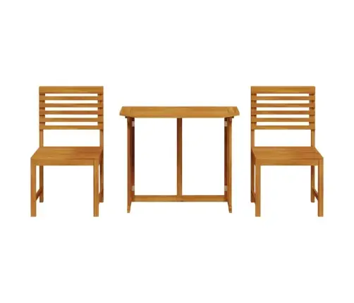 Sodo Bistro Rinkinys 3 Pcs Ruda Kietos Akacijos Mediena