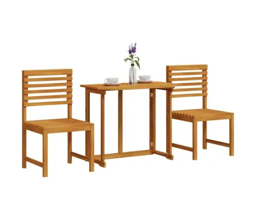 Sodo Bistro Rinkinys 3 Pcs Ruda Kietos Akacijos Mediena