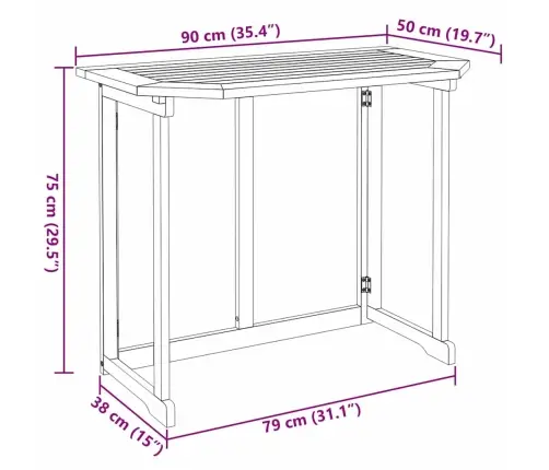 Sodo Bistro Rinkinys 3 Pcs Ruda Kietos Akacijos Mediena