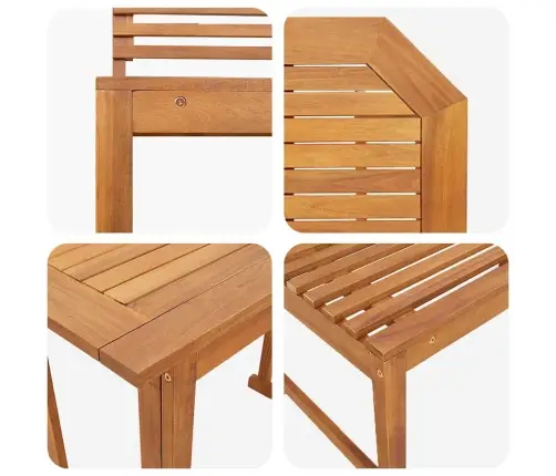 Sodo Bistro Rinkinys 6 Pcs Ruda Akacijos Medienos Masyvas