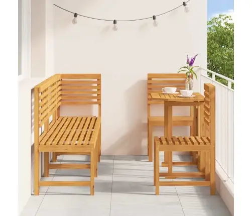 Sodo Bistro Rinkinys 6 Pcs Ruda Akacijos Medienos Masyvas