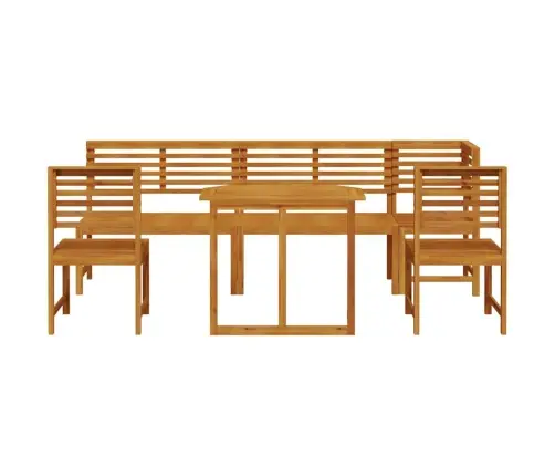 Sodo Bistro Rinkinys 6 Pcs Ruda Akacijos Medienos Masyvas