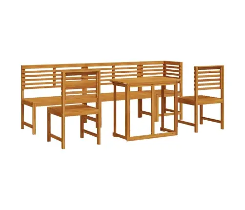 Sodo Bistro Rinkinys 6 Pcs Ruda Akacijos Medienos Masyvas