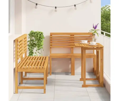 Sodo Bistro Rinkinys 5 Pcs Ruda Akacijos Medienos Masyvas