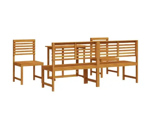 Sodo Bistro Rinkinys 5 Pcs Ruda Akacijos Medienos Masyvas