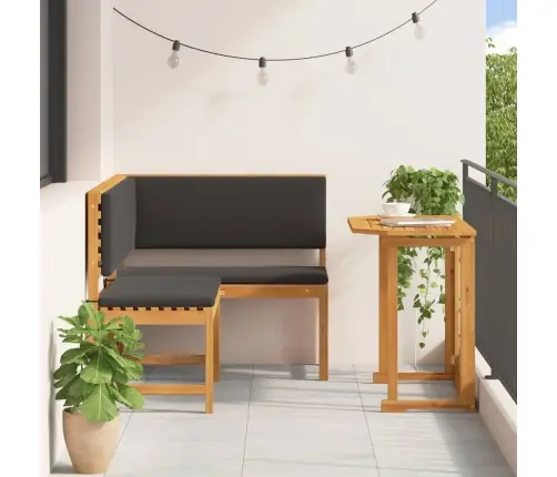 2 Daļu Dārza Galda Komplekts Ar Spilveniem, Cietais Akācijas Koks Vidaxl