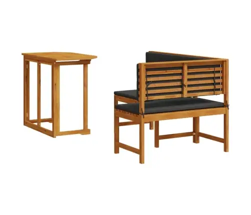 2 Daļu Dārza Galda Komplekts Ar Spilveniem, Cietais Akācijas Koks Vidaxl