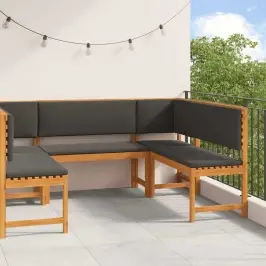 Dārza Sola Komplekts 5 Pcs Brūna Akācijas Masīvkoks Vidaxl