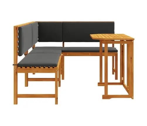 3 Daļu Dārza Bistro Komplekts Ar Spilveniem, Cietais Akācija Vidaxl