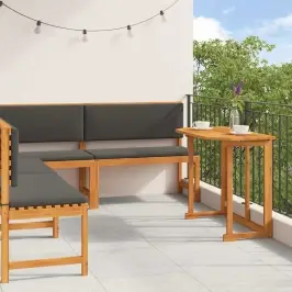 Dārza Sola Komplekts 4 Pcs Brūna Cietā Akācijas Koks Vidaxl