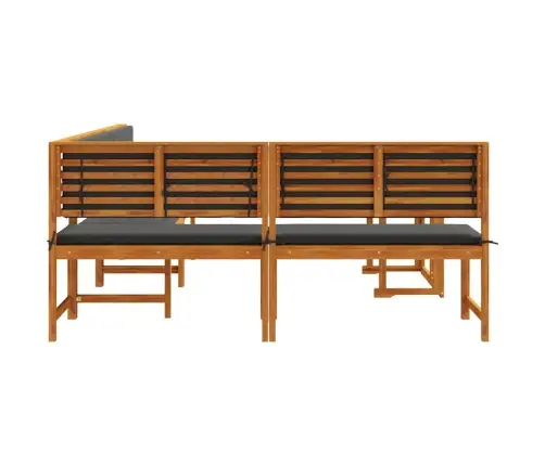 4 Daļu Dārza Galda Komplekts Ar Spilveniem No Akācijas Koka Vidaxl