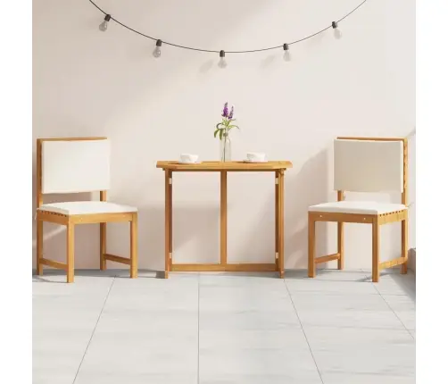 3 Daļu Dārza Bistro Komplekts Ar Spilveniem, Cieta Akācija Vidaxl