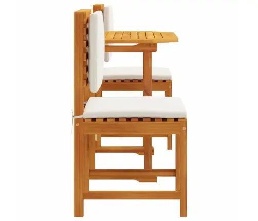 3 Daļu Dārza Bistro Komplekts Ar Spilveniem, Cieta Akācija Vidaxl