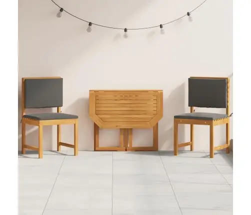 Sodo Bistro Rinkinys 3 Pcs Ruda Akacijos Medienos Masyvas