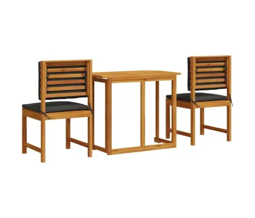 Sodo Bistro Rinkinys 3 Pcs Ruda Akacijos Medienos Masyvas