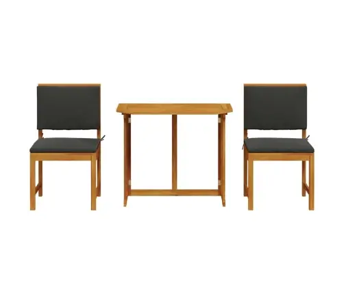 Sodo Bistro Rinkinys 3 Pcs Ruda Akacijos Medienos Masyvas