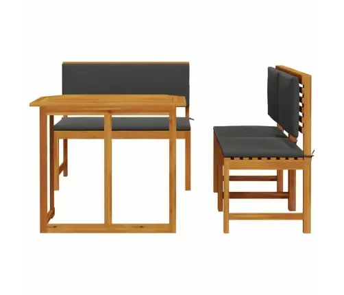 4 Daļu Dārza Ēdamgalds Ar Spilveniem, Cieta Akācijas Koks Vidaxl