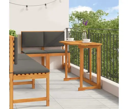 5 Daļu Dārza Galda Komplekts Ar Spilveniem No Akācijas Koka Vidaxl