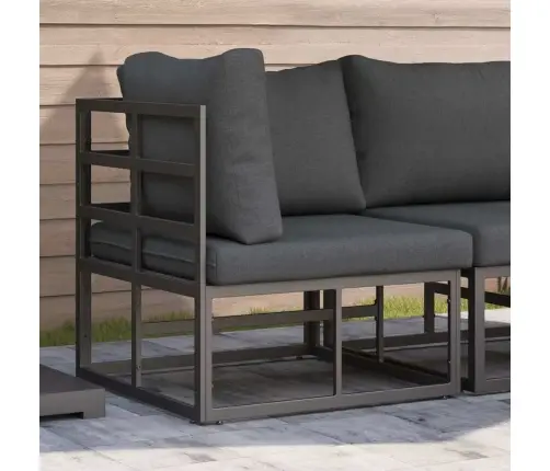 Lauko Baldai Su Pagalve Juoda 70 X 71.5 X 32 Cm Metalas